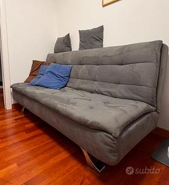 Divano letto 3 posti tessuto antracite