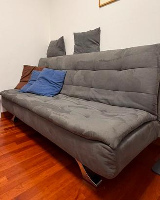 Divano letto 3 posti tessuto antracite