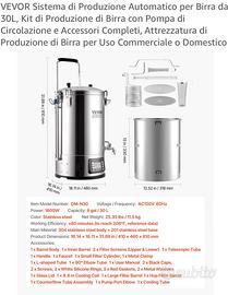 Sistema per produzione di birra 30 casalingo