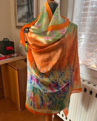 Foulard stola seta 100% Gai Mattiolo nuovo