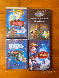 Lotto 4 DVD Disney - Peter Pan Nemo Pinocchio