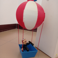 Mongolfiera in latta alta 24 cm Giro del mondo in