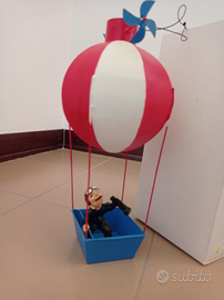 Mongolfiera in latta alta 24 cm Giro del mondo in