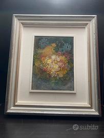 Quadro Olio Tela firma Gian Franco Caffi “ Fiori”