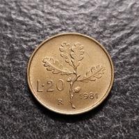 20 Lire 1981 Quercia Italia