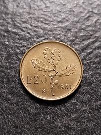20 Lire 1981 Quercia Italia