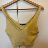Crop Top a Costine Zara Giallo