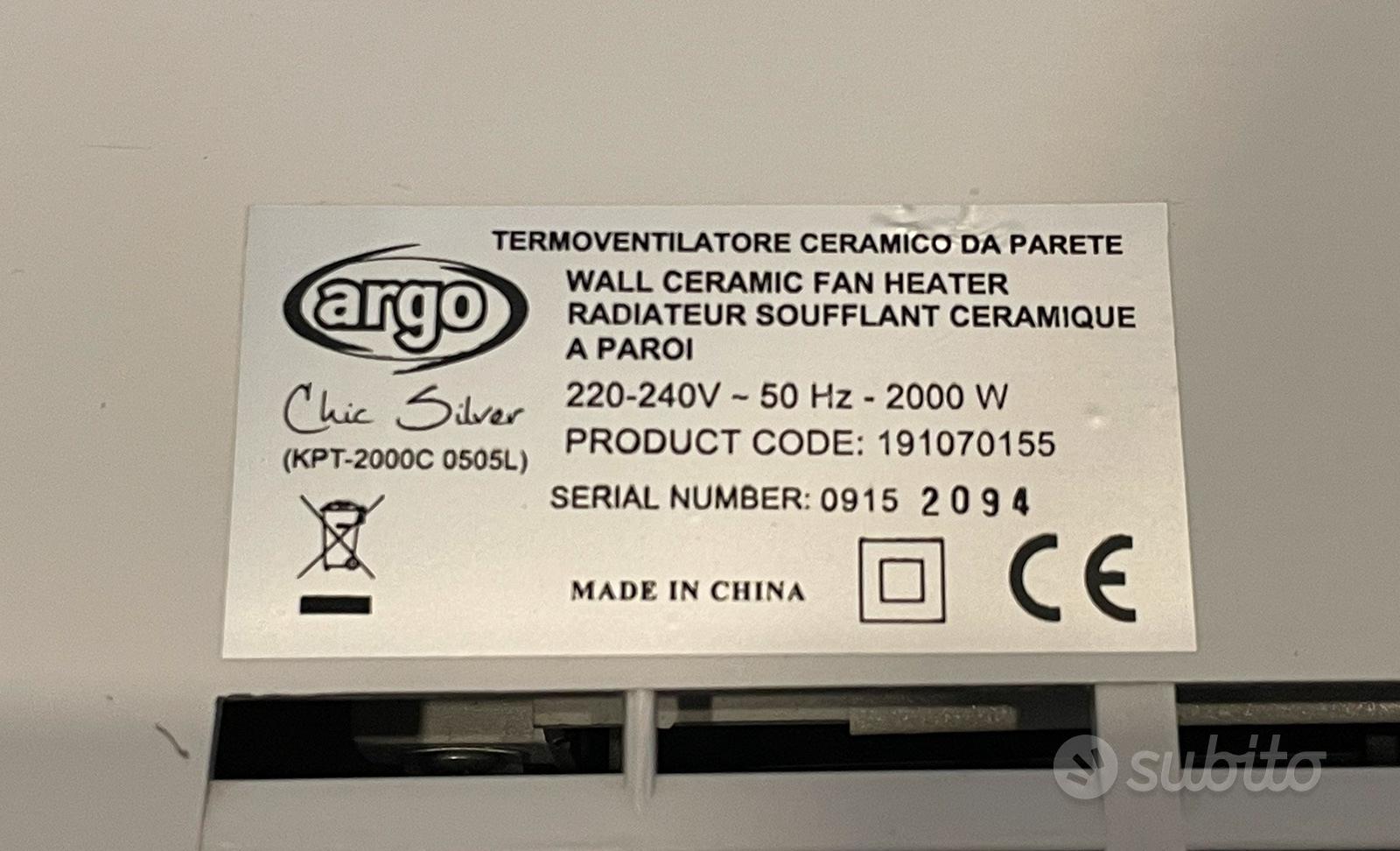Argo Chic Silver - termoventilatore ceramico - Elettrodomestici In vendita  a La Spezia