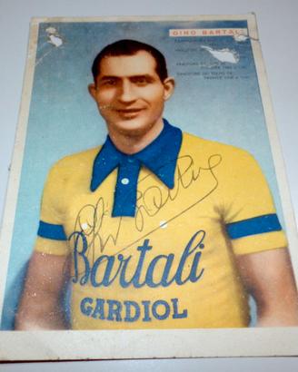 GINO BARTALI IN CARTOLINA CON AUTOGRAFO