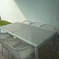 Tavolo da giardino allungabile bianco + 6 sedie