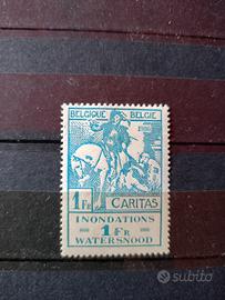 francobollo Belgio 1926 pro alluv. Liegi mh