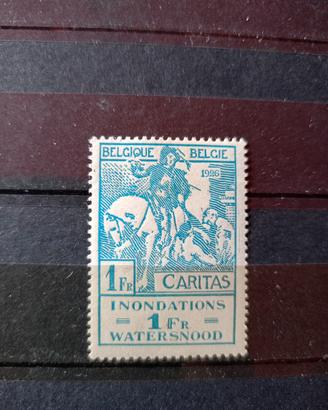 francobollo Belgio 1926 pro alluv. Liegi mh