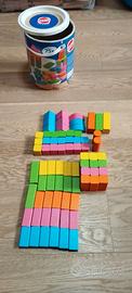 blocchi costruzioni legno colorati 75 pezzi heros
