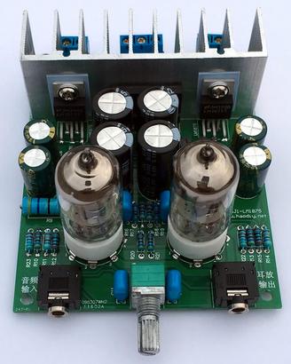 Amplificatore ibrido con 2 tubi 6J1, HiFi stereo