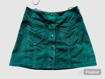Minigonna H&M in vera pelle scamosciata XS