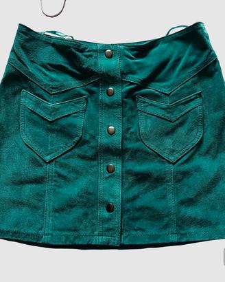 Minigonna H&M in vera pelle scamosciata XS