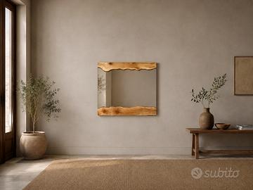 Specchio rettangolare in legno
