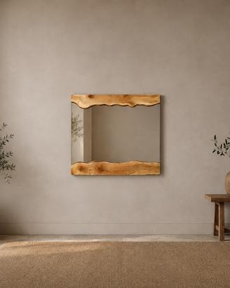 Specchio rettangolare in legno