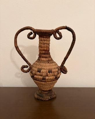 Anfora / Vaso Intrecciato a Mano in Fibra Naturale
