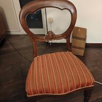 4 o 6 sedie da tavolo in legno di noce massello . 