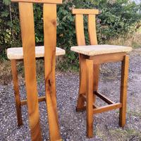 Coppia sgabelli alti in legno Scavolini