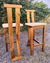 Coppia sgabelli alti in legno Scavolini