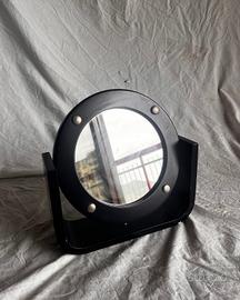 Specchio da tavolo in legno laccato blu anni '70