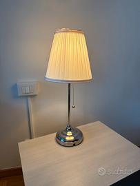 2x Lampada da notte ikea da tavolo argento