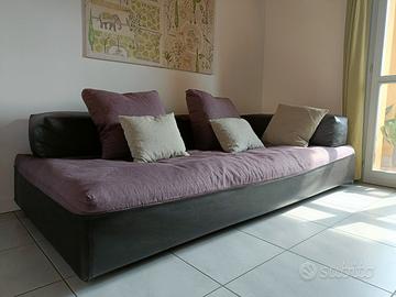 Divano Desirée Glow In, in ecopelle e lino