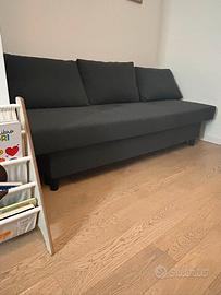 Divano letto a 3 posti, grigio scuro