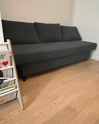 Divano letto a 3 posti, grigio scuro