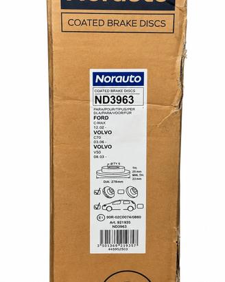 DISCHI FRENO ANTERIORI NORAUTO – ND3963 – 278x25 m