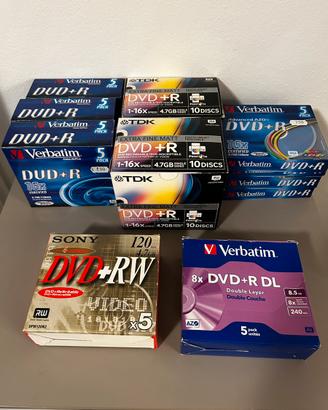Lotto 65 DVD vergini Verbatim TDK Sony