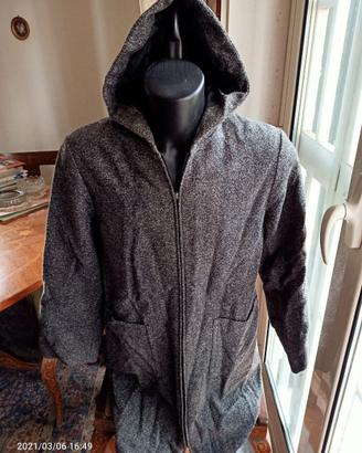 Cappotto di Lana con Cappuccio Mac & Co. Grigio