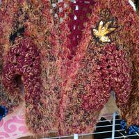 Maglia blazer misto lana marrone lurex e bordeaux 