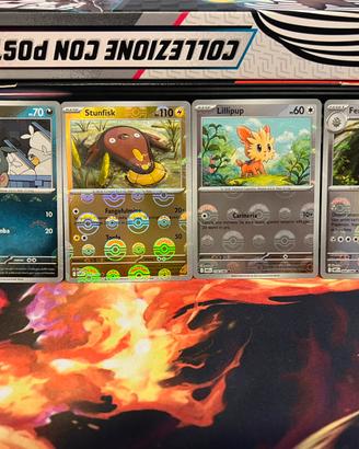 Set 4 carte Pokémon pokeball fuoco bianco ita