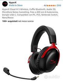 cuffie gaming hyperx cloud 3s wireless 