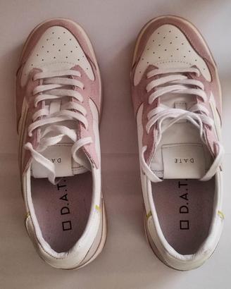 D.A.T.E. scarpe con i lacci rosa bianco tg 39