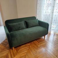 Nia - Divano Letto clic clac in velluto verde MdM