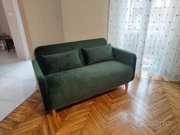 Nia - Divano Letto clic clac in velluto verde MdM