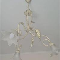 Lampadario ferro battuto - faretti vetro