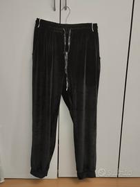 pantalone casual neri di vellutino 