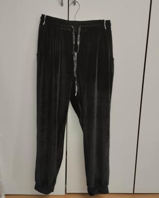 pantalone casual neri di vellutino 