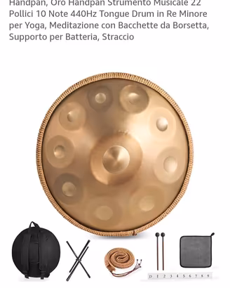 Handpan nuovo 10 tasti 440hz completo di accessori