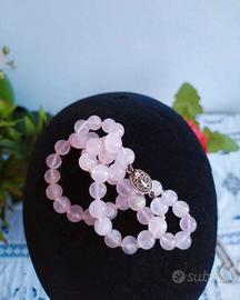 Collana in Quarzo Rosa, Gioiello Vintage Anni ’60,