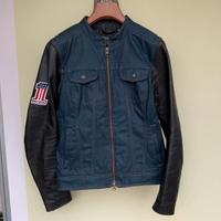 Giubbino Harley pelle e denim donna