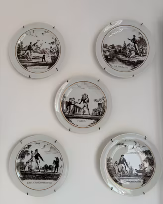 5 Piatti Decorativi Limoges “Porcelaine d'Auteuil”