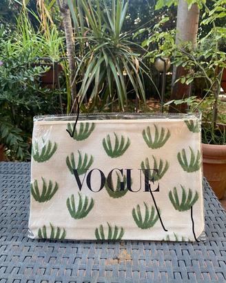 Vogue Pochette Bianca Verde In Cotone