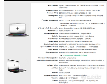 pc portatile gaming (PC SPECIALIST, ASSEMBLATO)