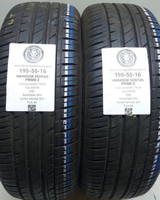 2 GOMME 195 55 16 HANKOOK A74140